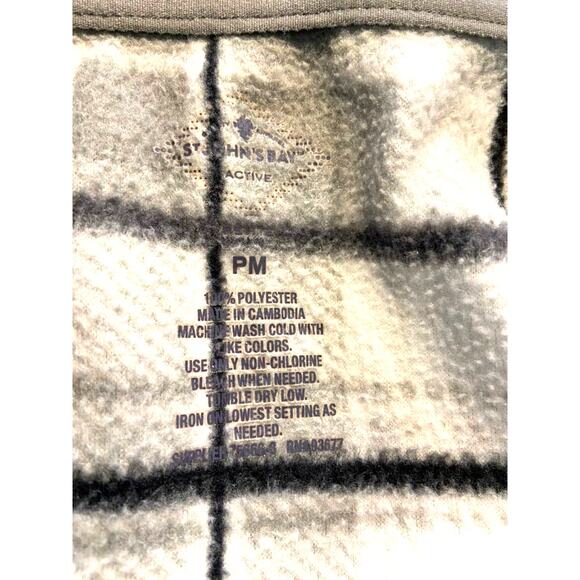 St. John's Bay Fleece Pullover‎ Plaid Women's Petite M - Picture 6 of 6
